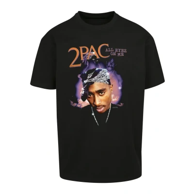 Afbeelding van Upscale by Mister Tee Tupac ALL EYEZ ON ME Anniversa Tshirt print, Heren, Maat: Medium, Black