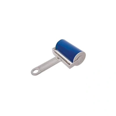Afbeelding van Kledingroller/kleefroller grijs/blauw 17 cm herbruikbaar/wasbaar Pluizenroller Kledingborstel