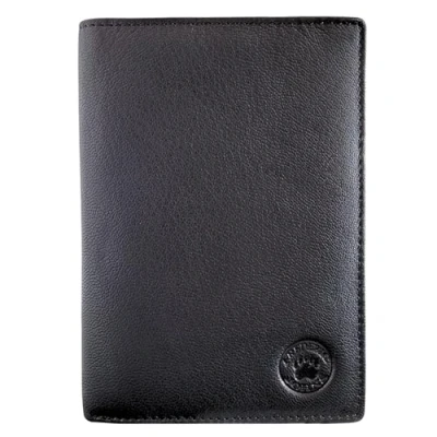 Afbeelding van Frédéric Johns Herenportefeuille, grote echt lederen portefeuille, kaarthouder, World model, zwart.