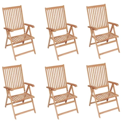 Afbeelding van Tuinstoelen 6 st verstelbaar massief teakhout