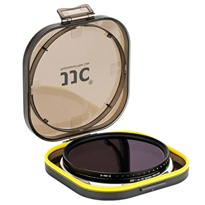 Afbeelding van JJC Variabele ND filter, 49 mm (ND2 ND2000) neutral density instelbaar, 18 lagen coating, HD optisch glas voor DSLR cameralens, landschapsfotografie