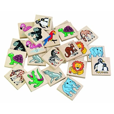 Afbeelding van Detoa spel Dierentuin Junior 4 Cm Hout Beige 24 Stuks
