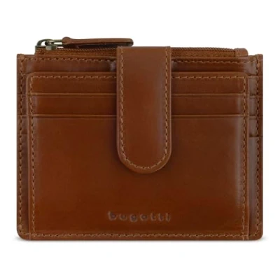 Afbeelding van bugatti Remo portemonnee met klep en RFID bescherming, echt lederen portemonnee, Cognac.