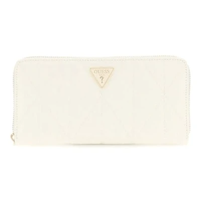 Afbeelding van GUESS portemonnee Aldina SLG Zip Around Wallet Cream White crème