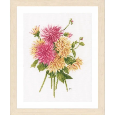 Afbeelding van Borduurpakket Dahlia&#039;s Marjolein Bastin (Lanarte)