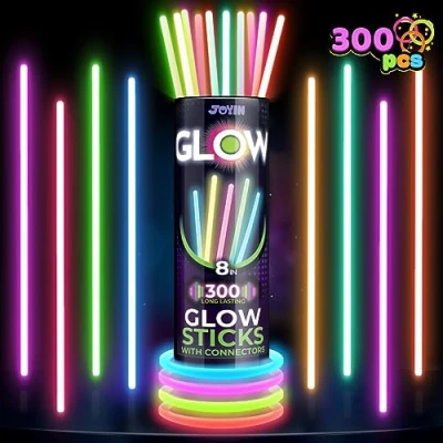 Afbeelding van JOYIN 300 stuks glow in the dark sticks feestaccessoires 20 cm lichtstaafjes het donker armbanden en halskettingen paasfeestaccessoires paasfeestdecoraties