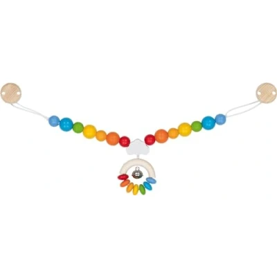 Afbeelding van Goki Houten Wandelwagenketting Regenboog met Clips