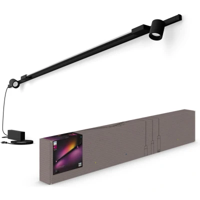 Afbeelding van Philips Hue Perifo railverlichting muur 2 spots 1 gradient light tube zwart basisset
