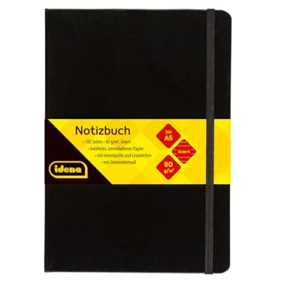 Afbeelding van Idena 209284 Notitieboek Fsc Mix, A5, Gelinieerd, Crèmekleurig Papier, 96 Vellen, Zwart, 1 Stuk