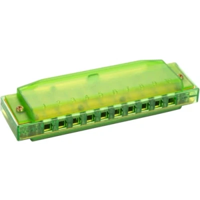 Afbeelding van Hohner translucent harmonica kunststof Groen voor kinderen beginner mondharmonica