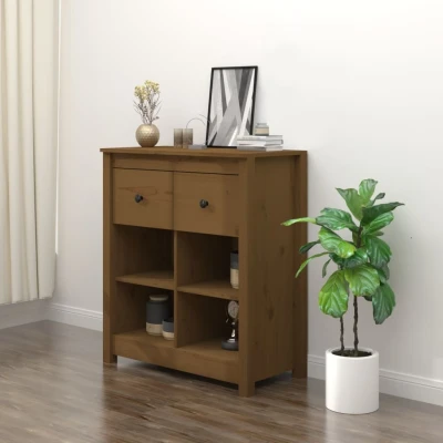 Afbeelding van Dressoir 70x35x80 cm massief grenenhout honingbruin