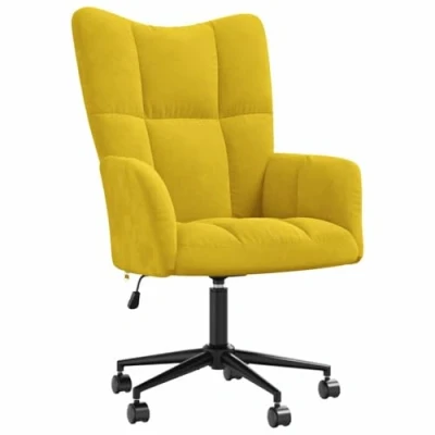 Image de vidaXL Chaise de relaxation Jaune moutarde Velours327662