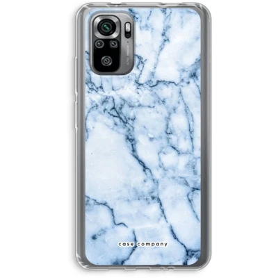 Afbeelding van Case Company® hoesje geschikt voor Xiaomi Redmi Note 10S Blauw marmer Soft Cover Telefoonhoesje Bescherming aan alle Kanten en Schermrand