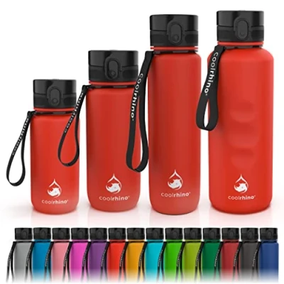 Afbeelding van Coolrhino gourde, pour le sport, les activités de plein air et fitness, également enfants, étanche sans BPA, gourde adaptée à la carbonatation, 1000 ml, rouge (Rhino rouge)