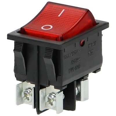 Afbeelding van Miratic schakelaar met controlelampje, 12 V, verlichte knop, aan/uit knop tuimelschakelaar voor installatie in de cockpit of stekkerdoos (zwarte behuizing, rode knop)