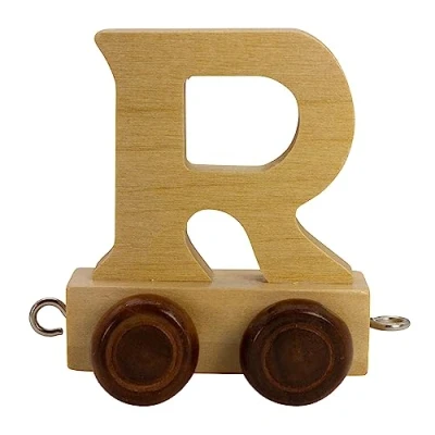 Afbeelding van GICO Houten letters, letter trein aanhanger, locomotief, wagen, A Z, hoogte. 5,5 cm