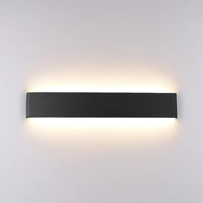 Afbeelding van Klighten Led wandlampen voor binnen, 51 cm, 16 W, moderne wandverlichting van aluminium, Up Down wandlamp slaapkamer, woonkamer, hal, 1520 lumen, warm wit 3000 K, zwart