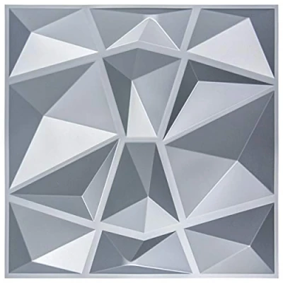 Afbeelding van Art3d 12 stuks gestructureerde 3D wandpanelen, grijs, 50 x cm