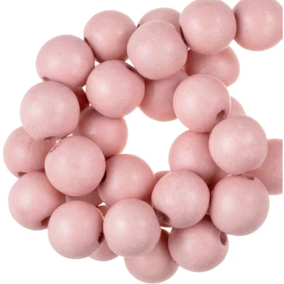 Afbeelding van Houten Kralen Vintage Look (12 mm) Rose Quartz (70 stuks) voor Sieraden Dreambeads