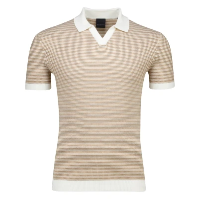 Afbeelding van Bugatti Polo Gestreept Beige XL