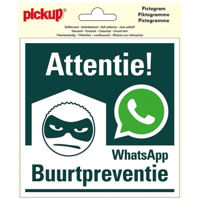 Afbeelding van Pickup Pictogram Vinyl 15x15cm Whatsapp Buurtpreventie