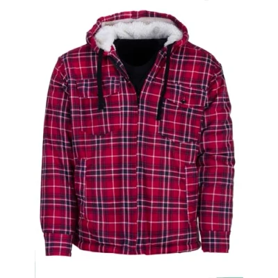 Afbeelding van Henry Terre Houthakkersjas voor heren, werkjas, flanel, thermische jas, geruit, voering, Blauw