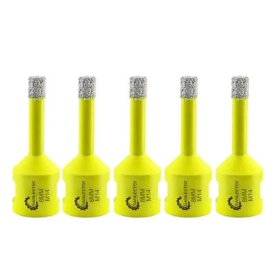 Afbeelding van Diamantboor 5 stuks 8 mm SANLEETEK Vacuüm Gesoldeerd Gatenzaag Diamant voor Keramiek Porselein Marmer Graniet Droog Boren M14 Schroefdraad
