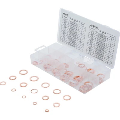 Afbeelding van BGS Assortiment afdichtringen koper inchmaten voor olieaftapschroeven 75 delig
