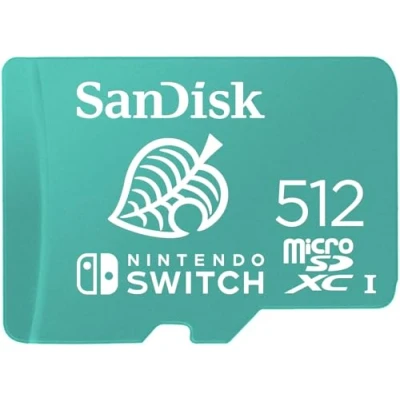 Image de SanDisk microSDXC pour les consoles Nintendo Switch, Animal Crossing 512 Go, UHS I Carte, jusqu&#039;à 100 Mo/s, Produit sous licence Nintendo, Class 10, U3