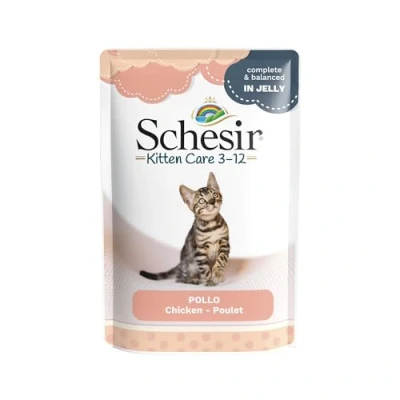 Afbeelding van Schesir Kattenvoer Kitten 3 12 Kip in Gelei 85 gr