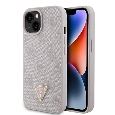 Afbeelding van Guess 4G Triangle Logo Back Case Geschikt voor Apple iPhone 15 (6.1&quot;) Roze