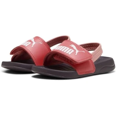 Afbeelding van PUMA Popcat 20 Backstrap AC Inf slipsandalen, uniseks, baby, Perzik Frost Wit Midnight Plum Roze Fruit