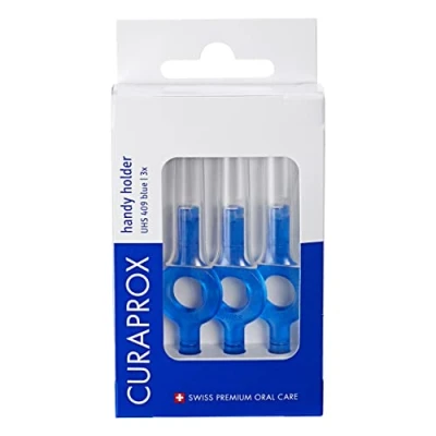 Afbeelding van Curaprox Handige Houder Interdentale Rager UHS 409 Blauw 3 stuks