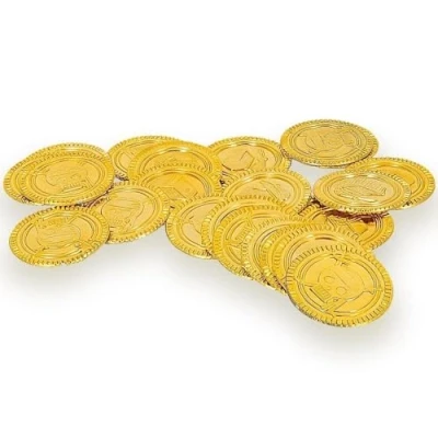 Afbeelding van 30 stuks gouden piratenschat van kunststof