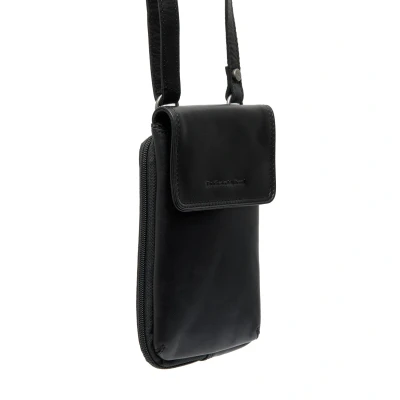 Afbeelding van The Chesterfield Brand Leren Telefoontasje Zwart Langley