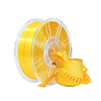 Afbeelding van iBOSS PLA Plus (PLA+) glanzende zijde filament voor 3D printers, 1,75 mm, zijdedraad, maatnauwkeurigheid +/ 0,02 1 kg spoel, FDM printer, geelgoud