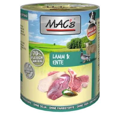 Afbeelding van MAC’s Hondenvoer Natvoer Blik 70% Lam &amp; Eend 6 x 400g