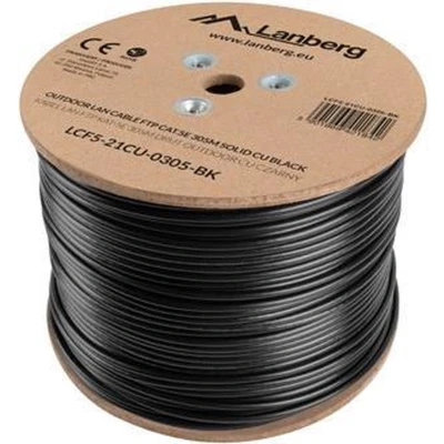 Afbeelding van Stevige FTP netwerkkabel categorie 5e Lanberg LCF5 21CU 0305 BK 305 m Zwart