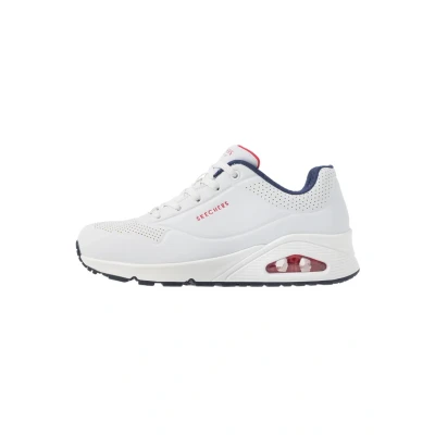 Afbeelding van Skechers Sport UNO Sneakers laag, Dames, Maat: 38.5, White/navy/red Hoogwaardig imitatieleer