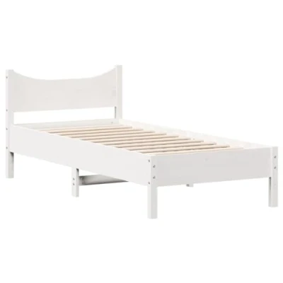 Image de vidaXL Cadre de lit sans matelas blanc 90x190 cm bois pin massif
