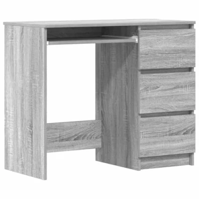 Afbeelding van Bureau 90x45x76 cm bewerkt hout grijs sonoma eikenkleurig