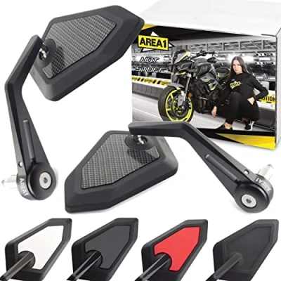 Afbeelding van Area1 Motorfietsspiegel CNC 7/8 inch (rechts + links) carbon compatibel met KTM Yamaha BMW Honda Suzuki Kawasaki Beta KSR Brixton Ducati Aprilia Mondial