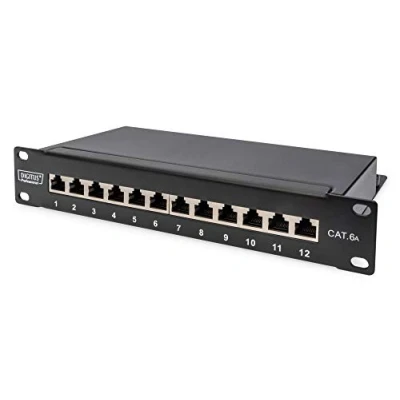 Afbeelding van Digitus DN 91612S EA 12 poorten Netwerkpatchpaneel 254 mm (10) CAT 6A 1 HE Zwart