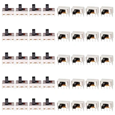 Afbeelding van Youmile 20 stuks 1P2T SPDT 3 pins 2 posities DC 50V 0.5A 5mm verticale schuifschakelaars voor Arduino met schuifschakelaar pin mm