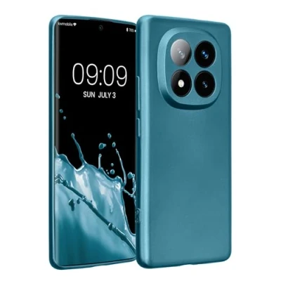 Afbeelding van kwmobile Metallic telefoonhoesje van TPU geschikt voor Xiaomi Redmi Note 14 Pro+ 5G / Pro Plus Flexible case smartphone In carabisch blauw