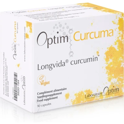 Afbeelding van Optim Curcuma 90 capsules Kurkuma extract Longvida Curcumine 400mg per capsule soepele gewrichten
