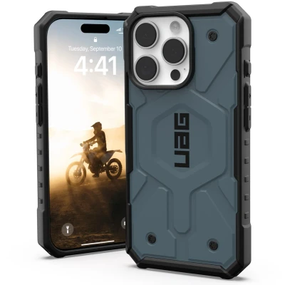 Afbeelding van Urban Armor Gear Pathfinder Hoesje Geschikt voor Apple iPhone 16 Pro Max Compatibel met MagSafe Back Cover Beschermhoes Blauw