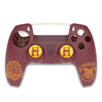 Afbeelding van Freaks and Geeks Harry Potter Griffindor Zachte Anti Transpirerende Silicone Hoes en Duimgrepen voor PS5 Controller Rood