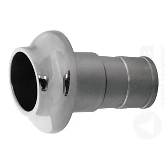 Afbeelding van Rvs uitlaat huiddoorvoer met rubber terugslagklep diameter 40mm kraag 75mm