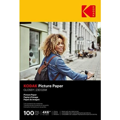 Afbeelding van KODAK 9891164 100 vellen 230g/m² fotopapier, glanzend, A6 formaat (10x15cm), Inkjet printen